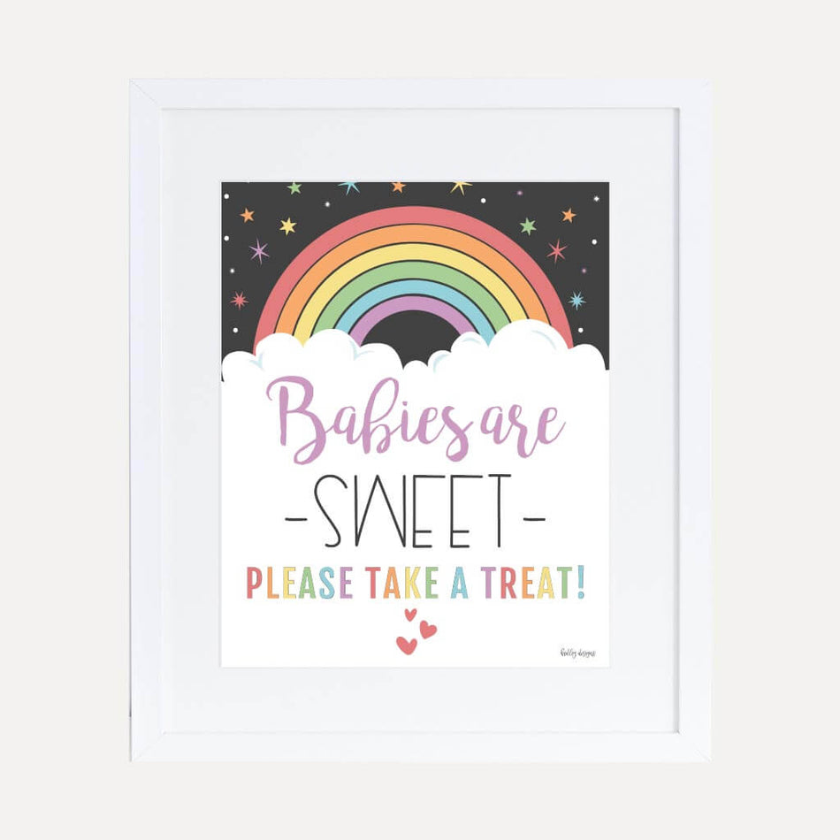 Rainbow Baby Shower Treats Sign Printable Template