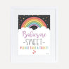 Rainbow Baby Shower Treats Sign Printable Template