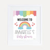 Rainbow Baby Shower Welcome Sign Printable Template