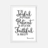 Romans 12 12 Wall Art Christian Home Decor Sign Printable Template