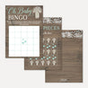 Wood Rustic Floral Boy Baby Shower Games Set Printable Template