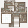 Wood Rustic Floral Boy Baby Shower Games Set Printable Template