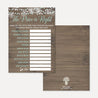 Wood Rustic Floral Boy Baby Shower Games Set Printable Template