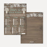 Wood Rustic Floral Boy Baby Shower Games Set Printable Template
