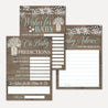 Wood Rustic Floral Boy Baby Shower Prediction Advice Wishes Bundle Printable Template