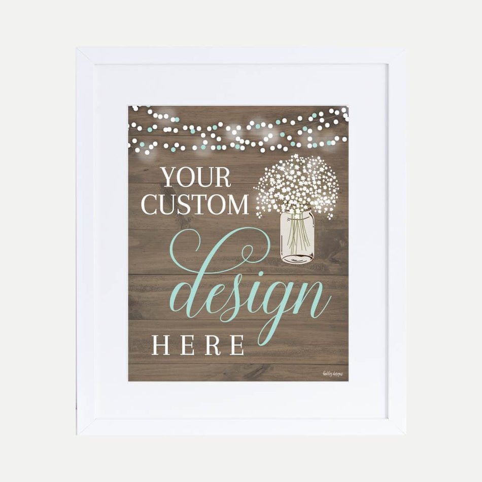 Wood Rustic Floral Boy Baby Shower Custom Sign Printable Template