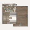 Wood Rustic Floral Boy Baby Shower Wishes Card Printable Template