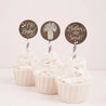 Wood Rustic Floral Girl Baby Shower Cupcake Toppers Printable Template