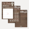 Wood Rustic Floral Girl Baby Shower Games Set Printable Template