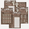 Wood Rustic Floral Girl Baby Shower Games Set Printable Template