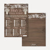 Wood Rustic Floral Girl Baby Shower What's In Your Purse Game Printable Template