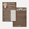 Wood Rustic Floral Girl Baby Shower Who Knows Mommy Best Game Printable Template