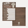 Wood Rustic Floral Girl Baby Shower Games Set Printable Template