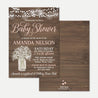 Wood Rustic Floral Girl Baby Shower Invitation Printable Template