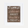 Wood Rustic Floral Girl Baby Shower Treats Sign Printable Template
