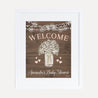 Wood Rustic Floral Girl Baby Shower Welcome Sign Printable Template