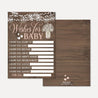 Wood Rustic Floral Girl Baby Shower Wishes Card Printable Template