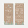 Rustic Pine Tree Outdoor Wedding Program Printable Template