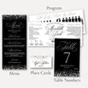 Silver Dots Black Wedding Complete Package Set Printable Template