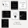 Silver Dots Black Wedding Complete Package Set Printable Template