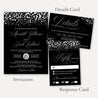 Silver Dots Black Wedding Complete Package Set Printable Template