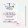 Silver Glitter Unicorn Baby Shower Invitation Printable Template