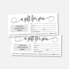 Simple Black and White Script Gift Certificate Printable Template