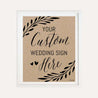 Simple Kraft Wedding Custom Sign Printable Template