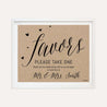 Simple Kraft Wedding Favors Sign Printable Template