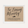 Simple Kraft Wedding Loving Memory Sign Printable Template