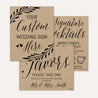 Simple Kraft Wedding Sign Set Printable Template