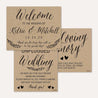 Simple Kraft Wedding Sign Set Printable Template