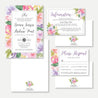Spring Floral Wedding Invitation Suite Printable Template