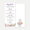 Spring Floral Wedding Menu Printable Template