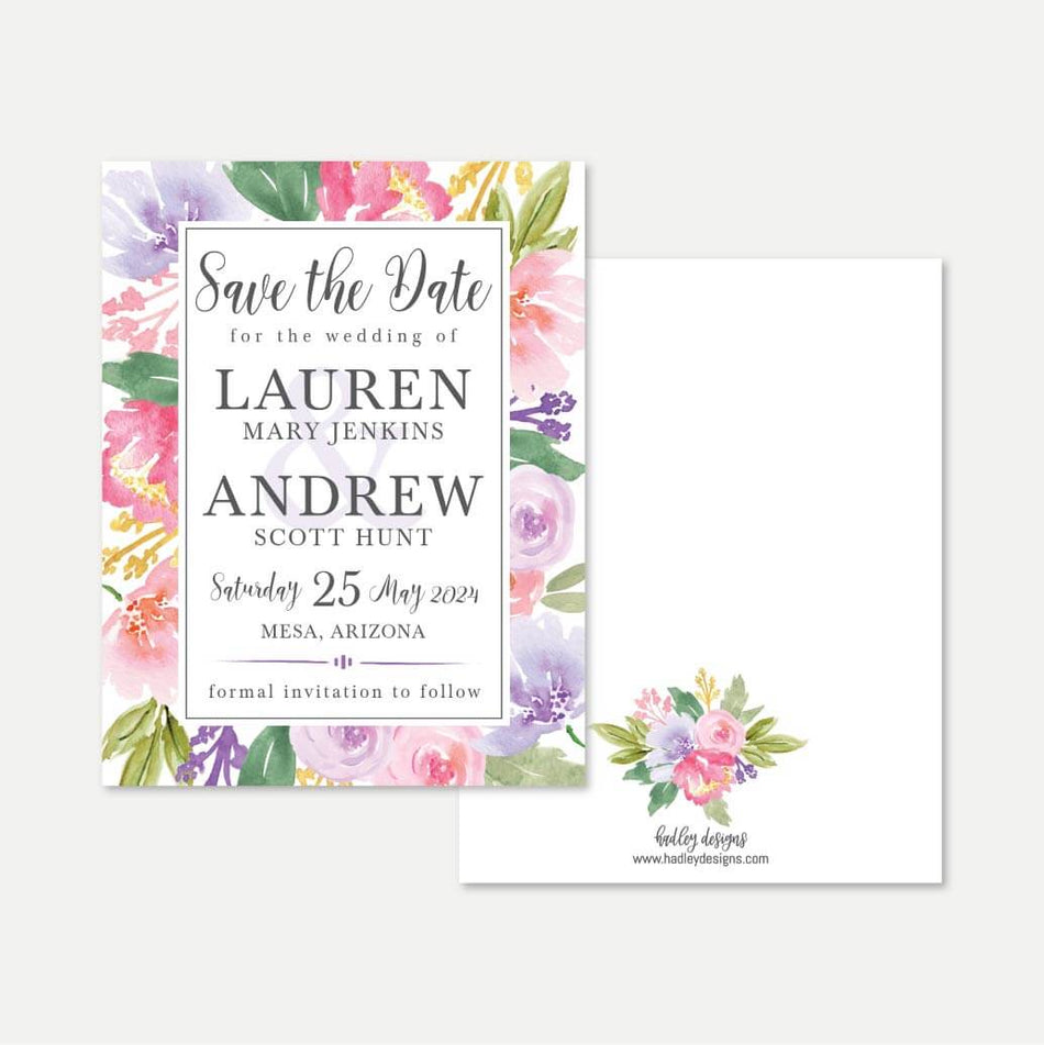 Spring Floral Wedding Save The Date Printable Templates