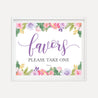 Spring Floral Wedding Favors Sign Printable Templates