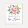 Spring Floral Wedding Guestbook Sign Printable Templates