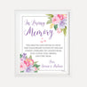 Spring Floral Wedding Loving Memory Sign Printable Templates