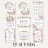 Spring Floral Wedding Sign Set Printable Templates
