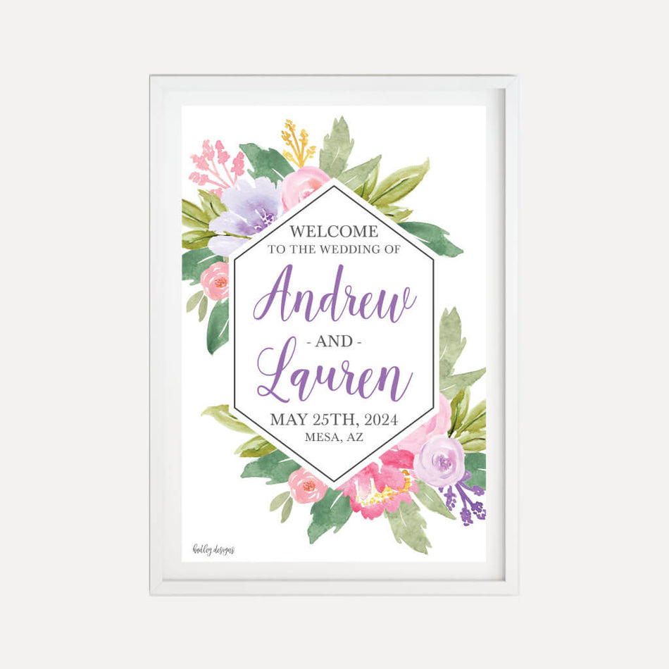 Spring Floral Wedding Welcome Sign Printable Templates