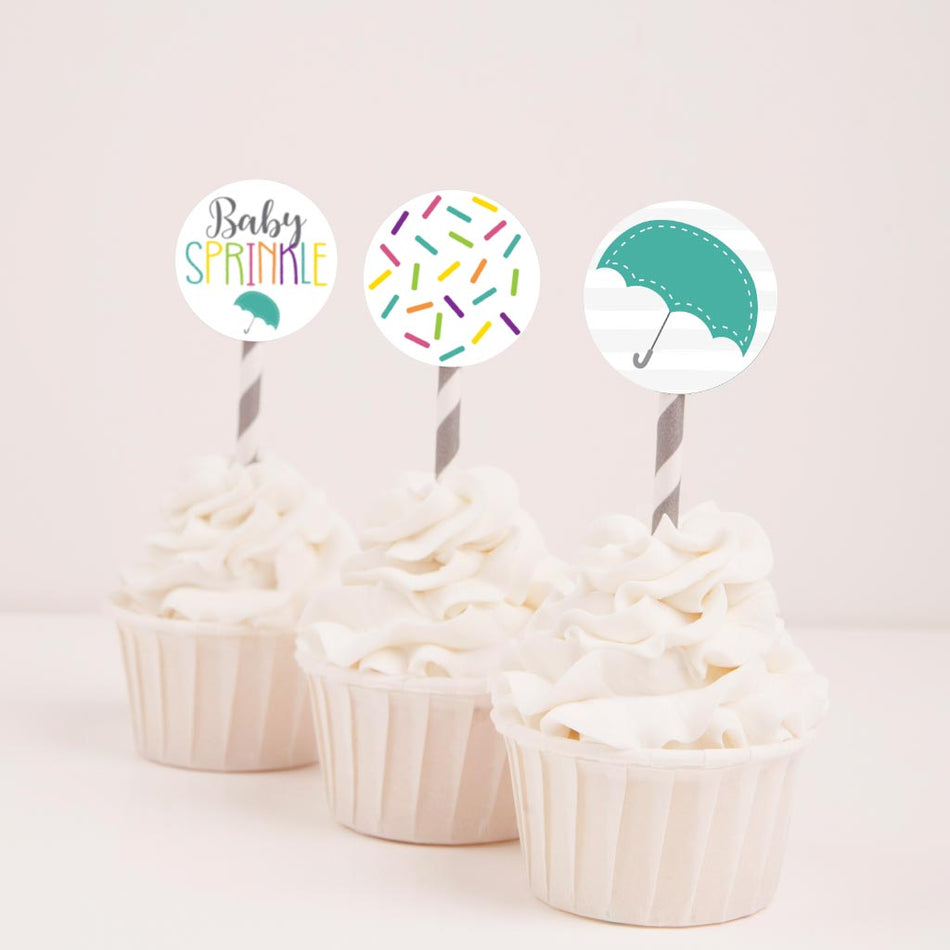 Sprinkle Baby Shower Cupcake Toppers Printable Template