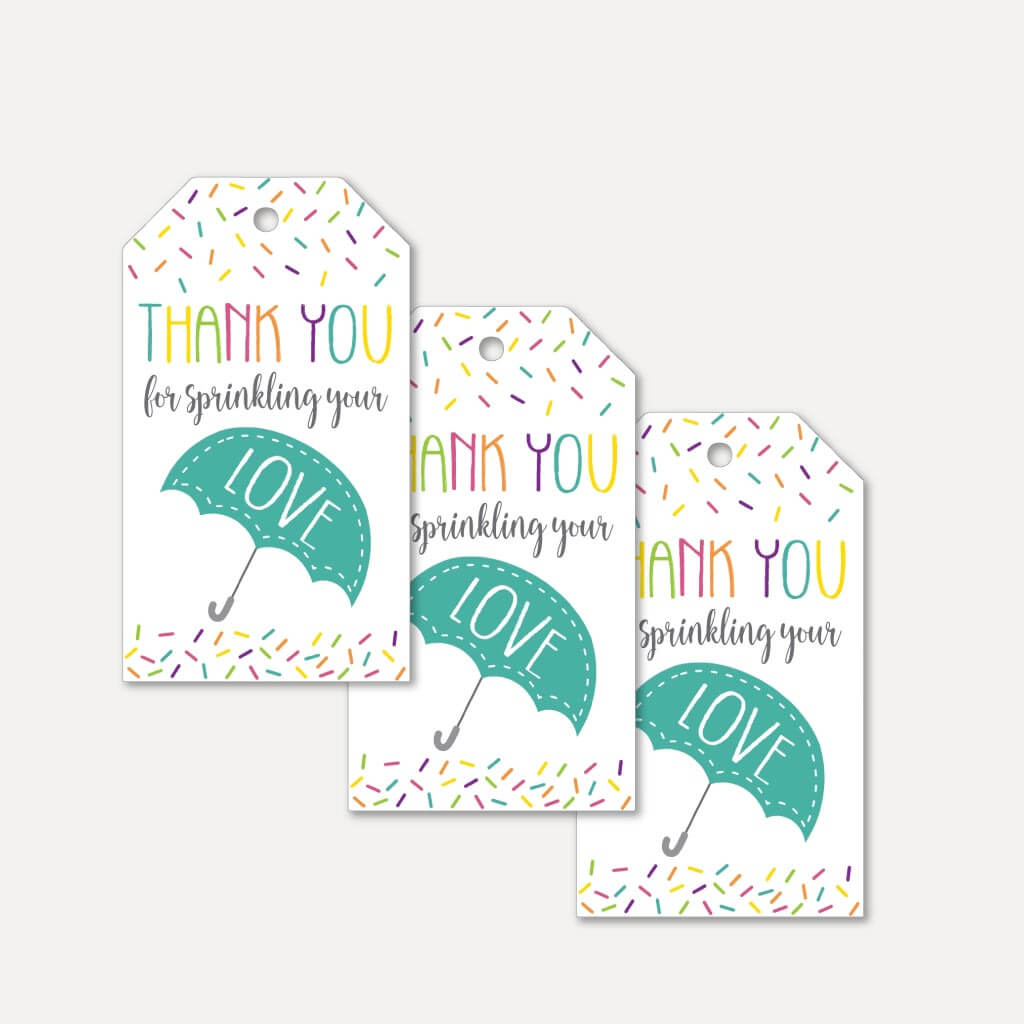 Printable Sprinkle Baby Shower Thank You Favor Tags Template | Hadley ...