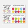 Reading Punch Card Reward Bookmark Kids Children Template
