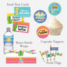 Food Tent Cards Cupcake Topper Water Bottle Wraps Straw Flags Taco Themed