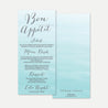 Teal Watercolor Splash Wedding Menu Printable Template