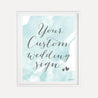 Teal Watercolor Splash Wedding Custom Sign Printable Template