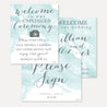 Teal Watercolor Splash Wedding Sign Set Printable Template