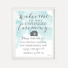 Teal Watercolor Splash Wedding Unplugged Ceremony Sign Printable Template