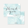 Teal Watercolor Splash Wedding Thank You Card Printable Template