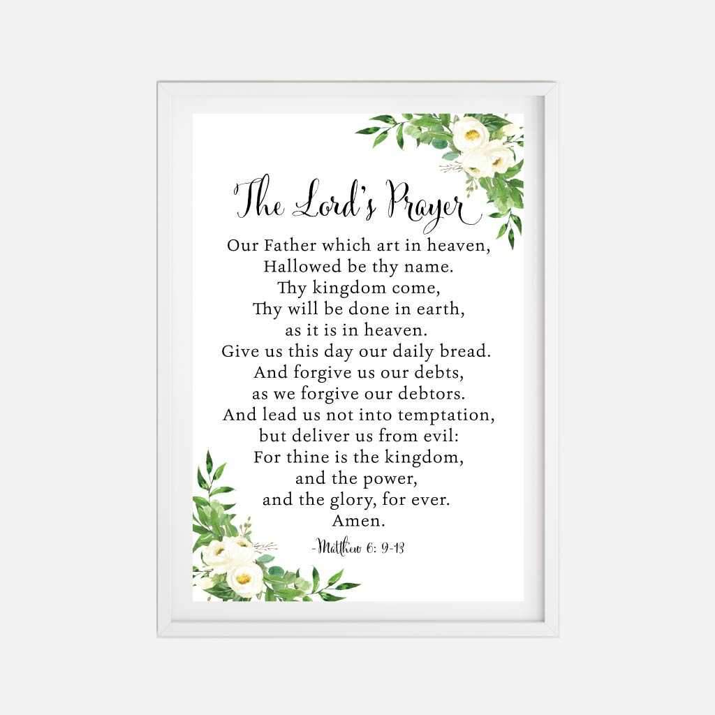 Printable The Lords Prayer Wall Art Template | Hadley Designs - Printables